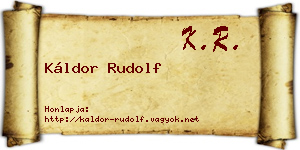 Káldor Rudolf névjegykártya
