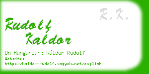 rudolf kaldor business card